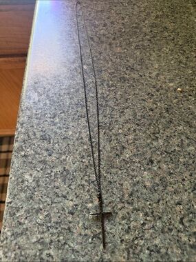 BKE Men's Black Cross Pendant Necklace